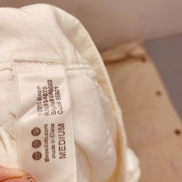 THREEDOTS WHITE LINEN PANTS M - Picture 7 of 7